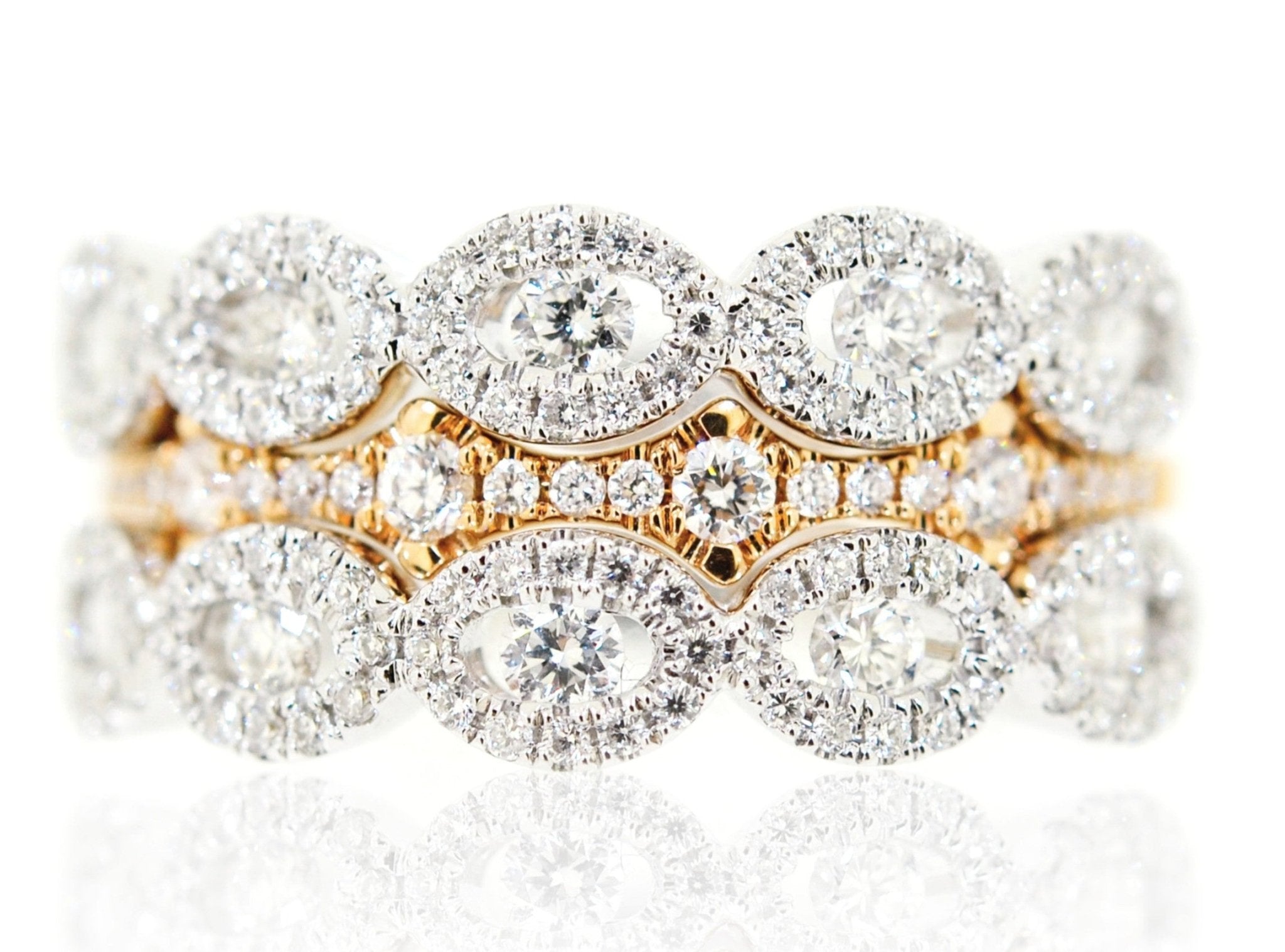 White and Rose Gold Diamond Stackable Rings - ForeverJewels Design Studio 8