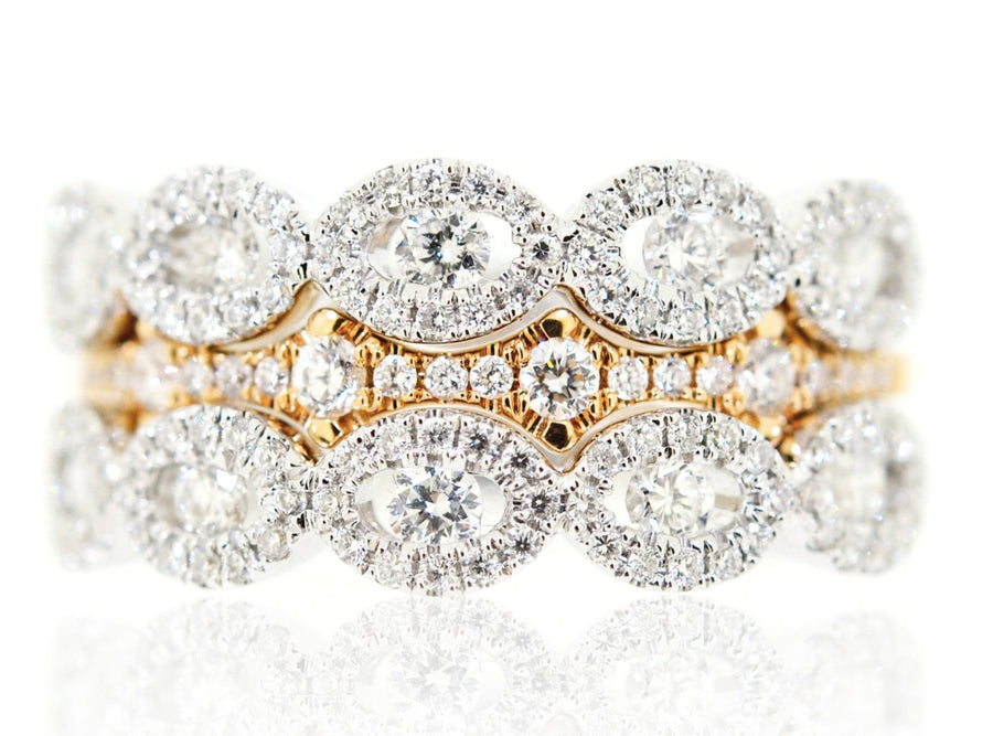 White and Rose Gold Diamond Stackable Rings - ForeverJewels Design Studio 8