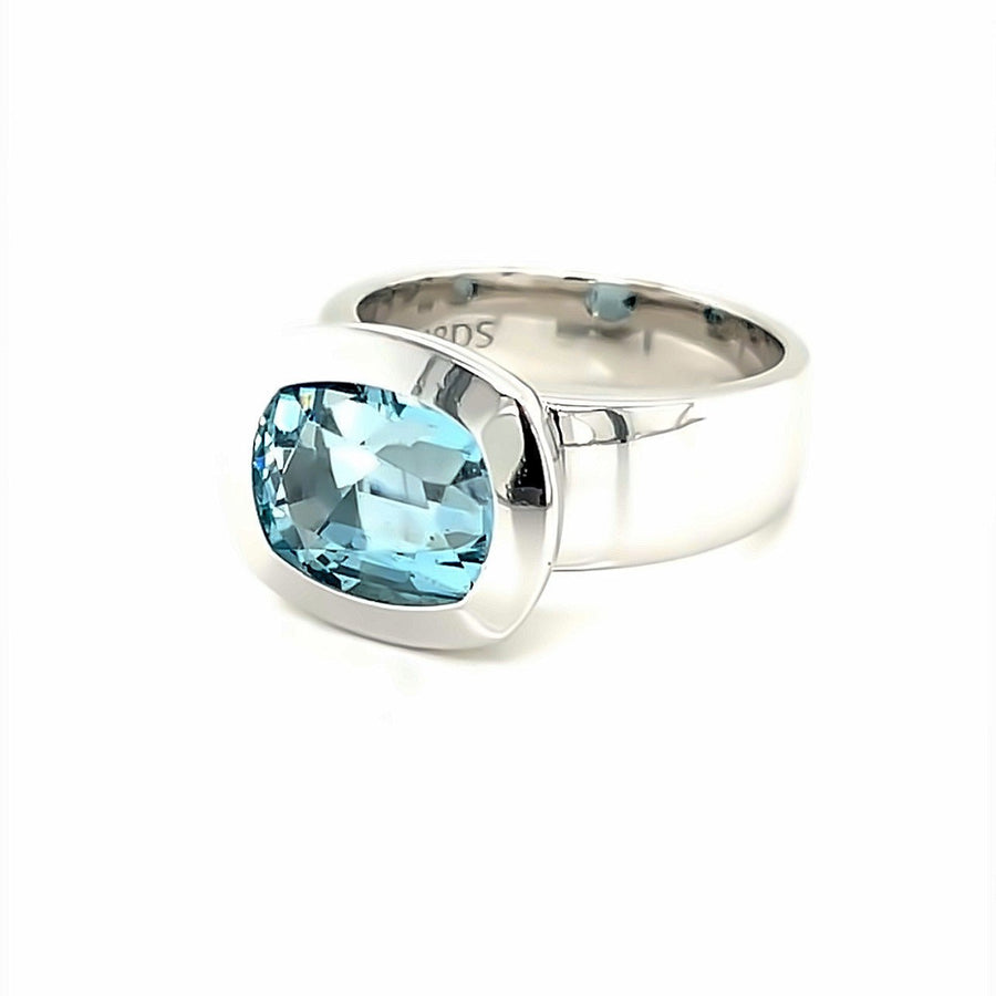 White Gold Aquamarine Ring - ForeverJewels Design Studio 8