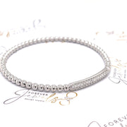 White Gold Beaded Stretch Diamond Bracelet - ForeverJewels Design Studio 8