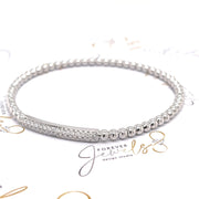 White Gold Beaded Stretch Diamond Bracelet - ForeverJewels Design Studio 8