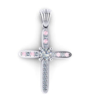 White Gold Cross with Pink and White Diamonds - ForeverJewels Design Studio 8