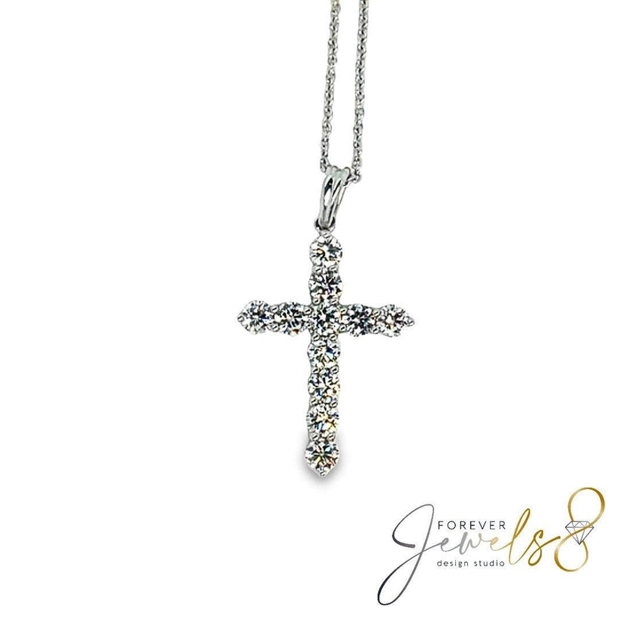 White Gold Diamond Cross Pendant - ForeverJewels Design Studio 8