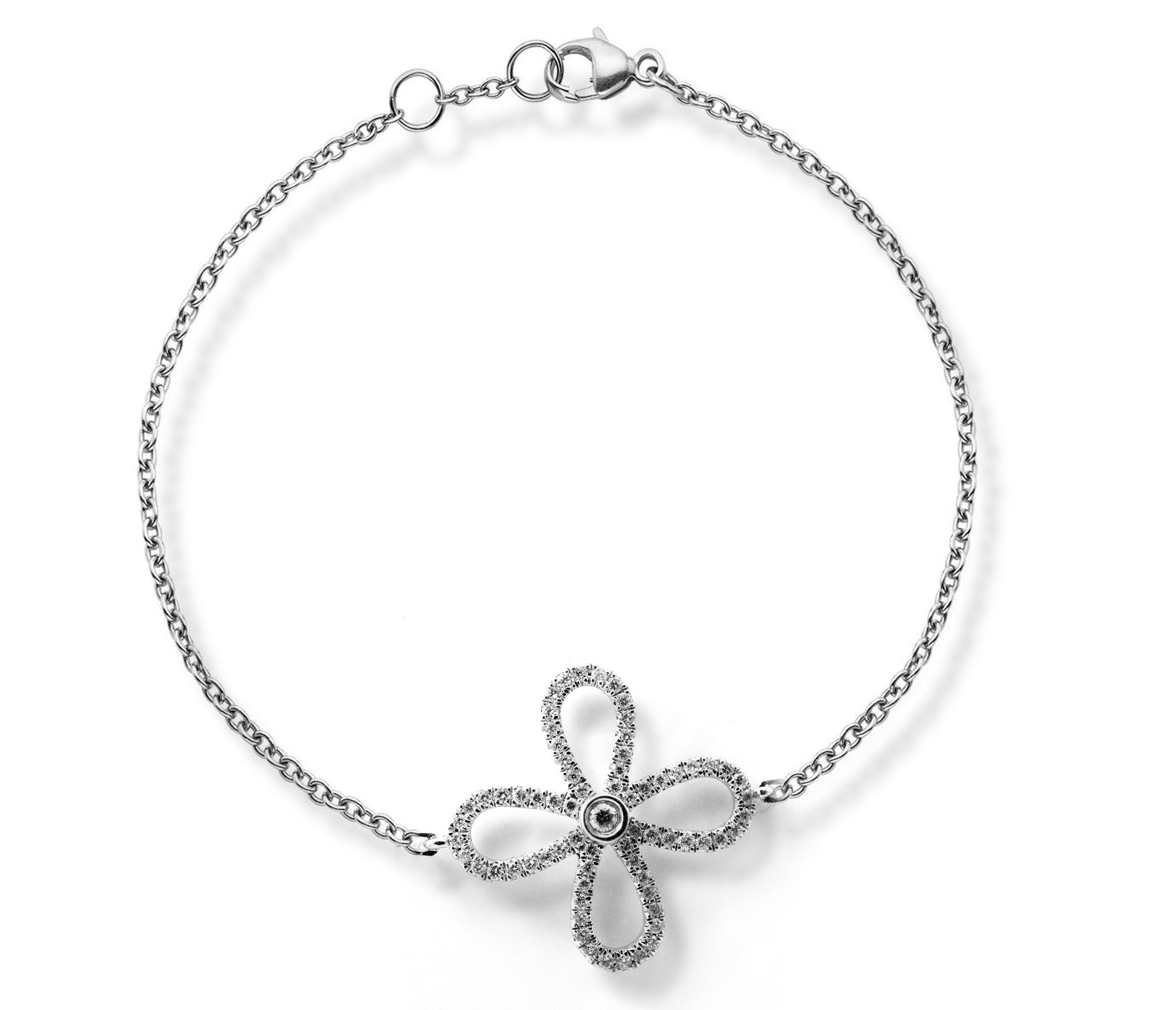 White Gold Diamond Flower Bracelet - ForeverJewels Design Studio 8