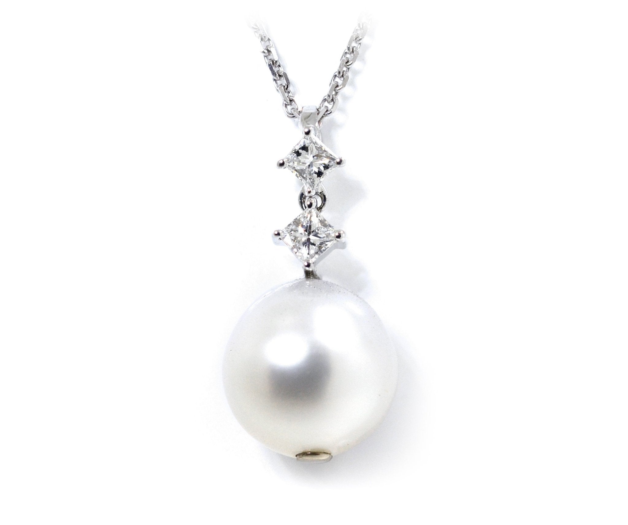 White Gold Diamond Pearl Pendant - ForeverJewels Design Studio 8