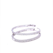 White Gold Oval Shaped Diamond Hoop Earrings - ForeverJewels Design Studio 8