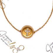Yellow Gold diamond cross bracelet - ForeverJewels Design Studio 8