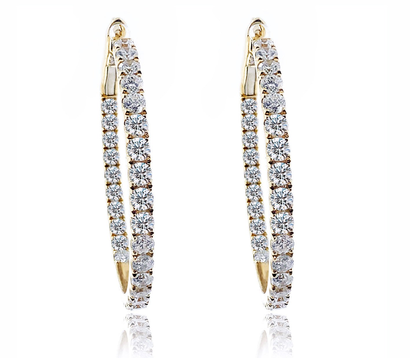 Yellow Gold Diamond Hoop Earrings - ForeverJewels Design Studio 8