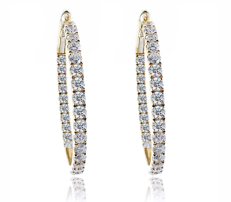 Yellow Gold Diamond Hoop Earrings - ForeverJewels Design Studio 8