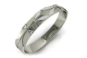 18ct White Gold Diamond Pave Bangle