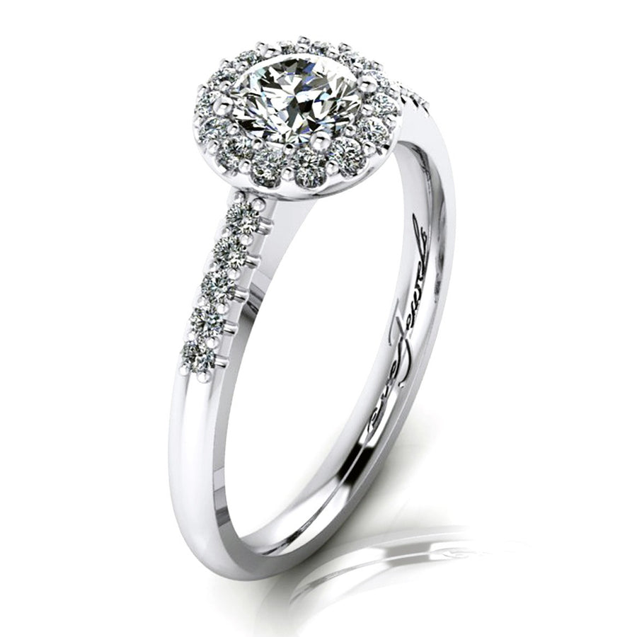 Round Brilliant Diamond Halo Engagement Ring