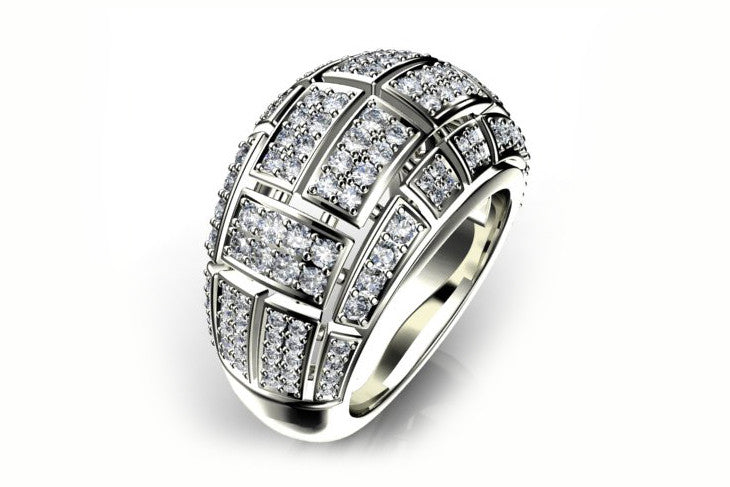 White Gold Pave Diamond Dress Ring