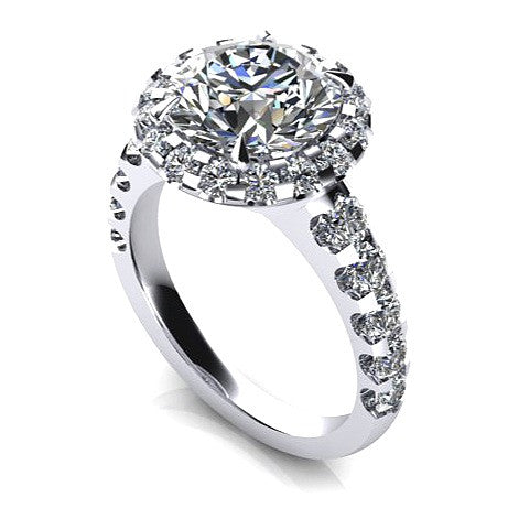 Round Brilliant Diamond Halo Engagement Ring