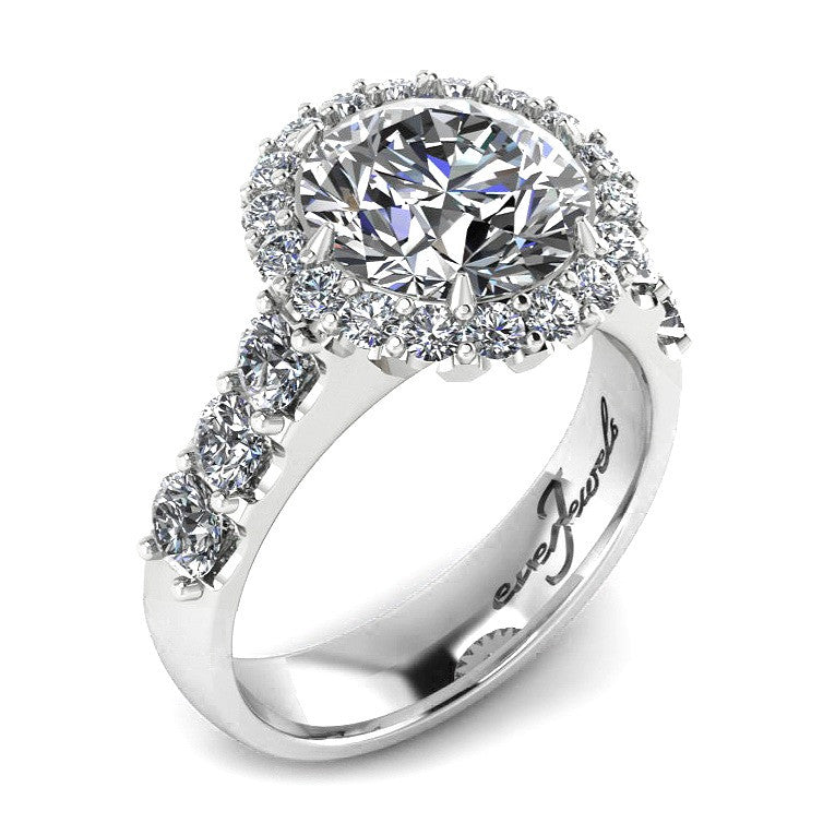 Round Brilliant Diamond Halo Engagement Ring