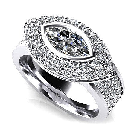 Marquise Diamond Pave Engagement Ring