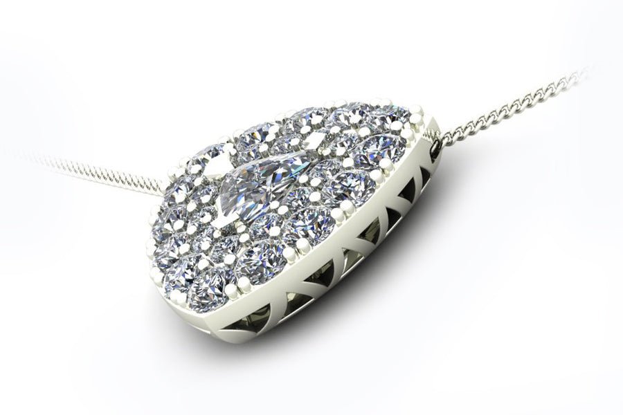 White Gold Trilliant Cut Diamond Pendant