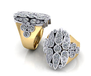 18ct Yellow gold round brilliant diamonds bezel set dress ring