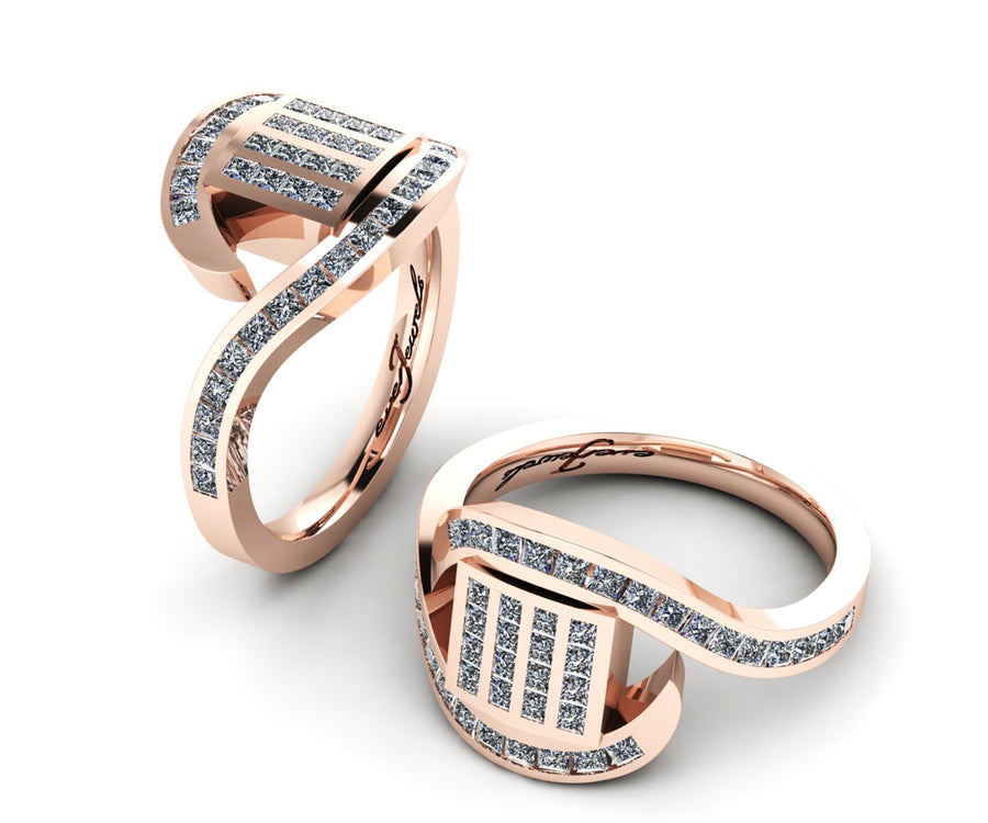 Rose Gold Princess Diamond Dress Ring