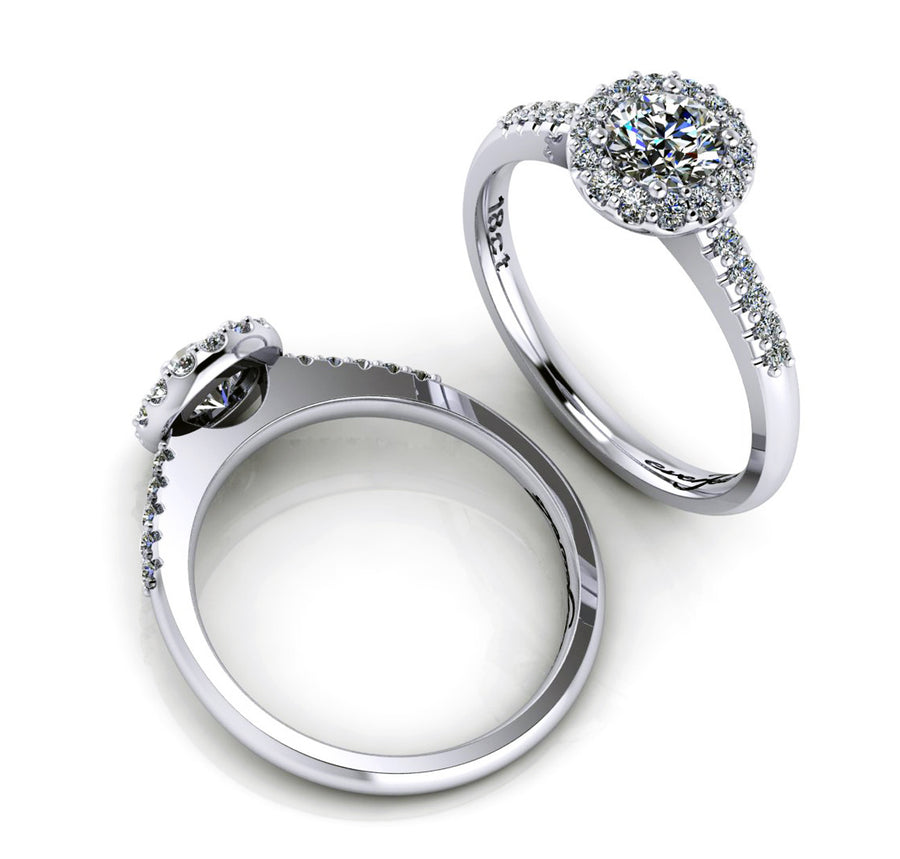 Round Brilliant Diamond Halo Engagement Ring