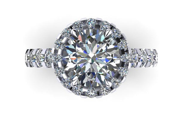 Round Brilliant Diamond Halo Engagement Ring