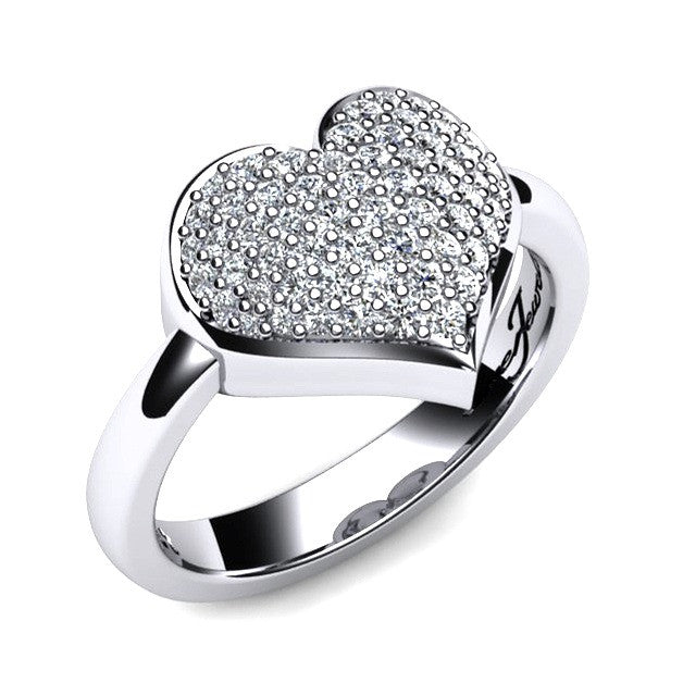 Heart Shaped Diamond Pave Engagement Ring