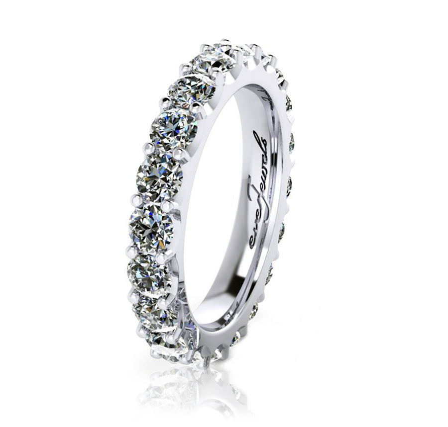18ct White gold round brilliant diamond eternity wedding band