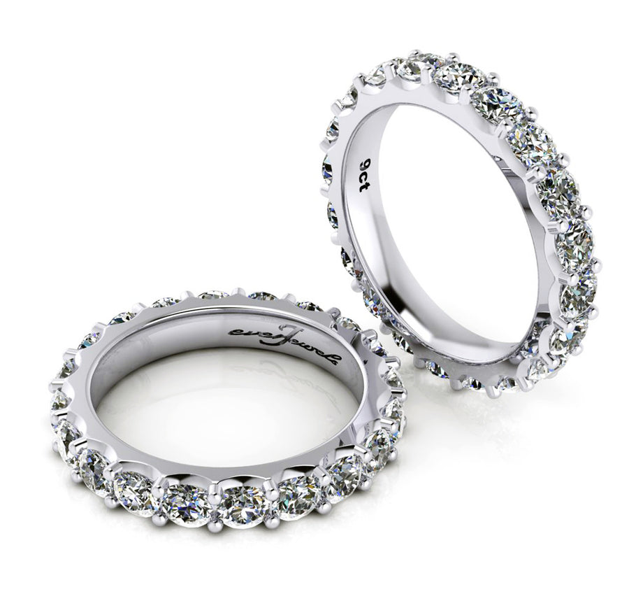 18ct White gold round brilliant diamond eternity wedding band