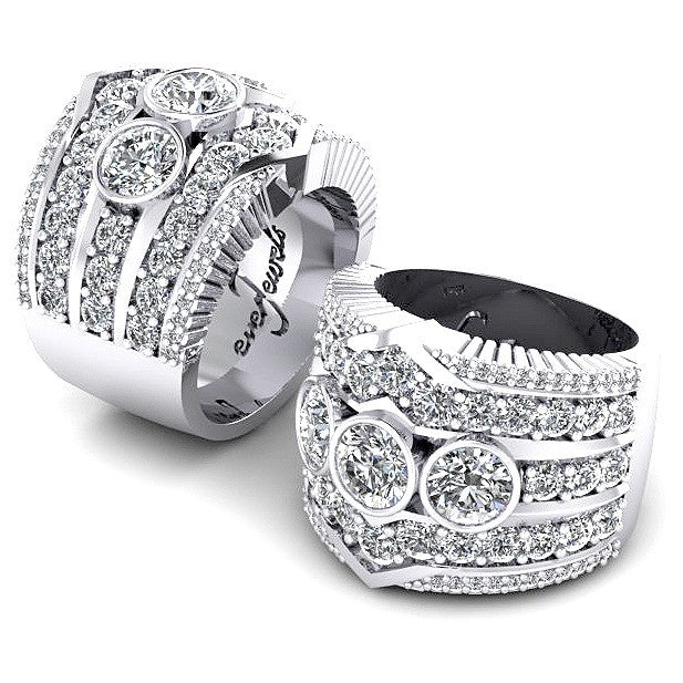 Multiple Round Brilliant Diamond Cut Engagement Ring