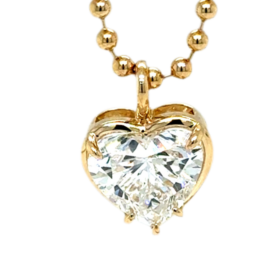 Heart shaped 2.59ct Lab diamond Necklace