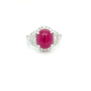 Cabochon Ruby & Diamond Ring