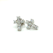 Cross Diamond studs in18k white gold
