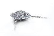 18 Carat White Gold Pendant set with Cushion Cut and Round Brilliant Diamonds. - ForeverJewels Design Studio 8