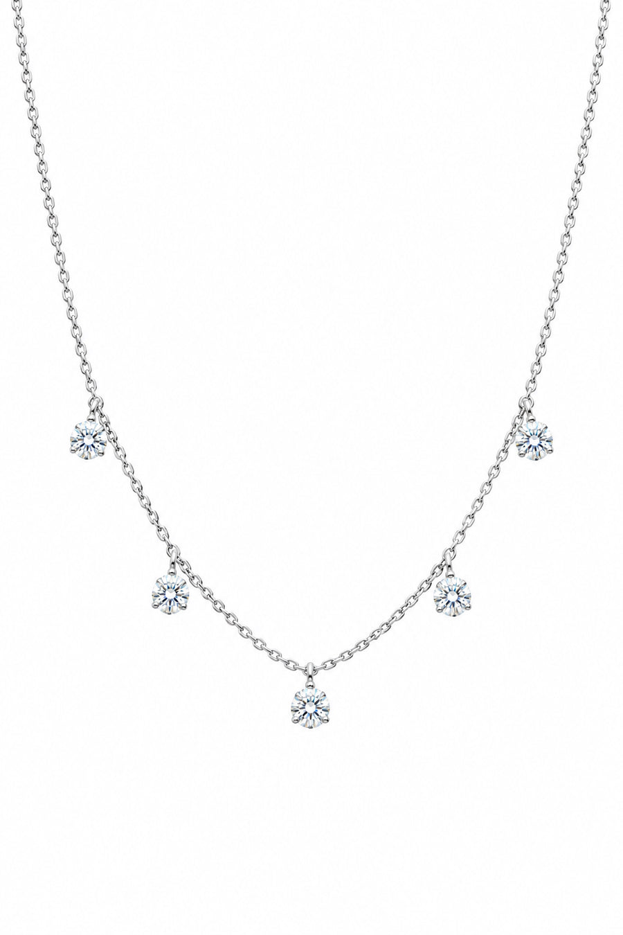 18K White Gold Floating Diamond Necklace – 2.50ct