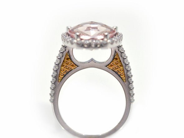 18ct RG & WG 6ct pink morganite & diamond ring - ForeverJewels Design Studio 8