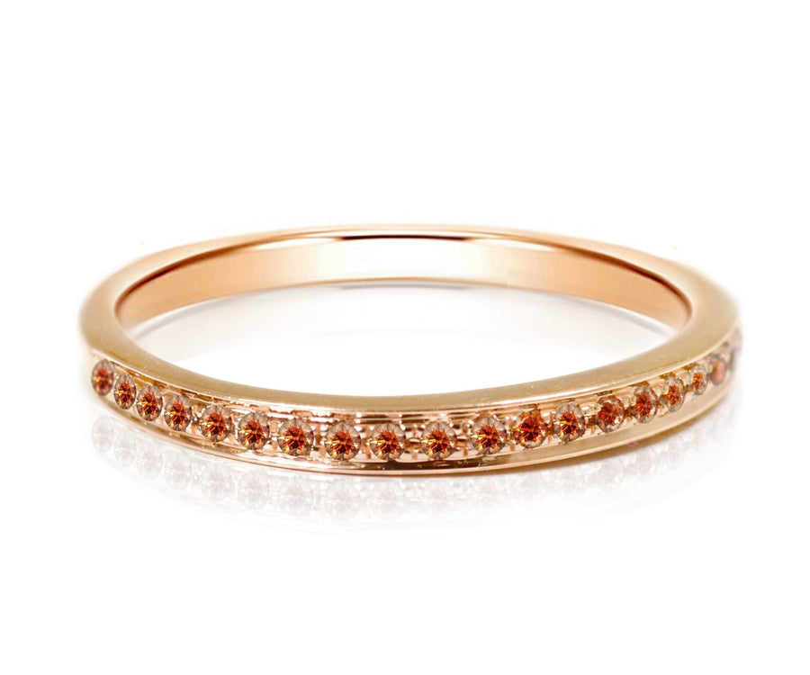 18ct Rose Gold Cognac Diamond Wedding Band - ForeverJewels Design Studio 8