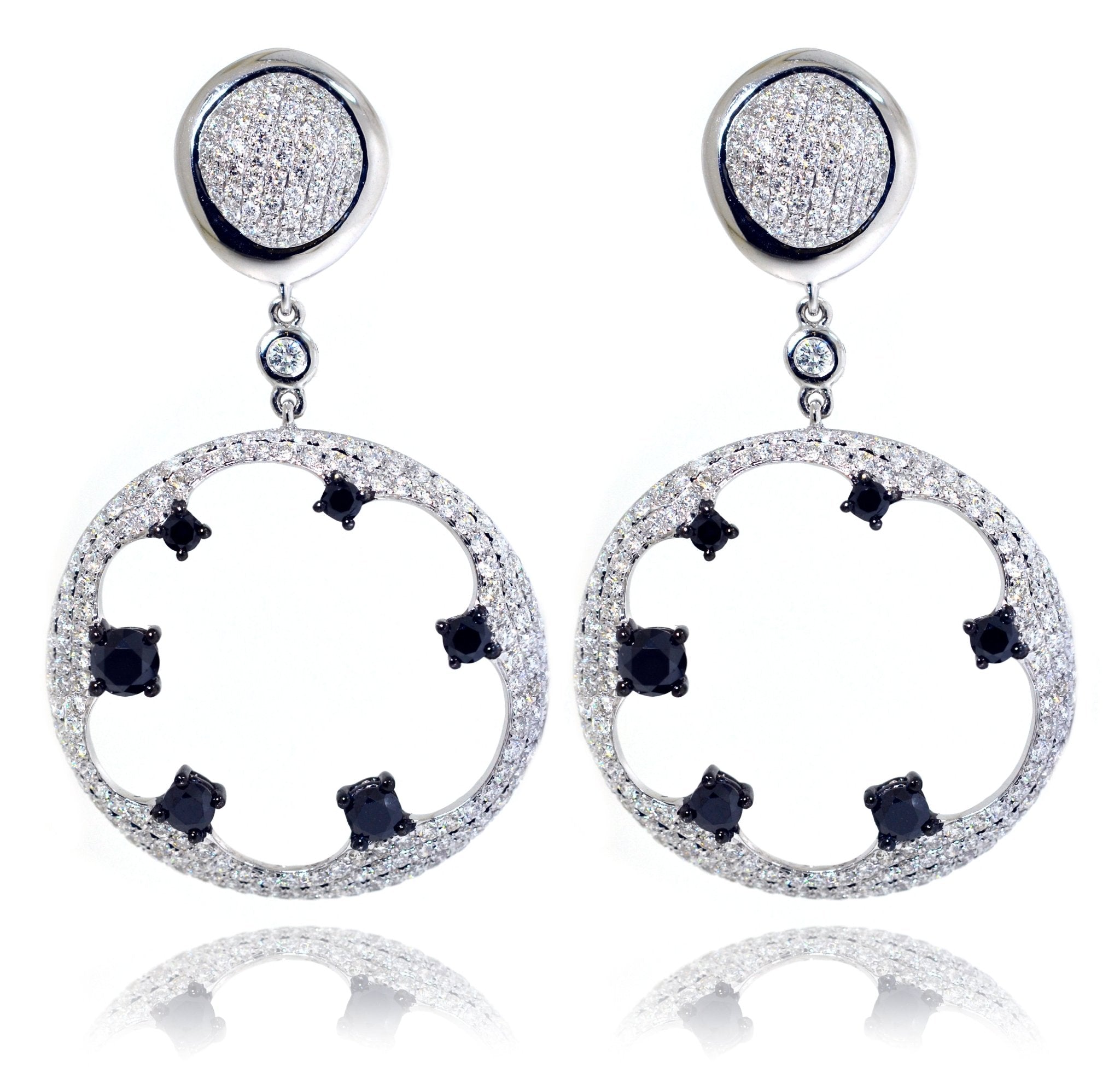 18ct White Gold Black and White Diamond Earrings - ForeverJewels Design Studio 8