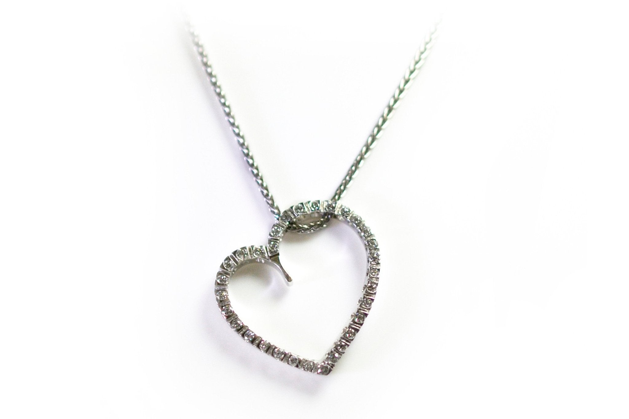 18ct White Gold Diamond Heart Pendant - ForeverJewels Design Studio 8