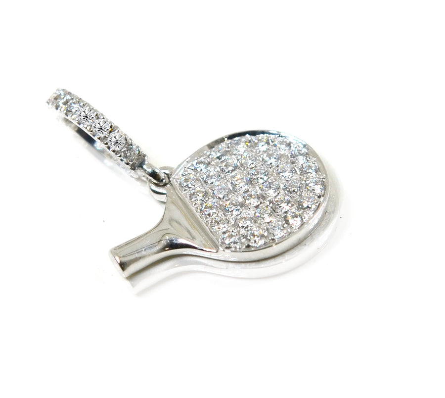 18ct White gold diamond pave tennis charm - ForeverJewels Design Studio 8