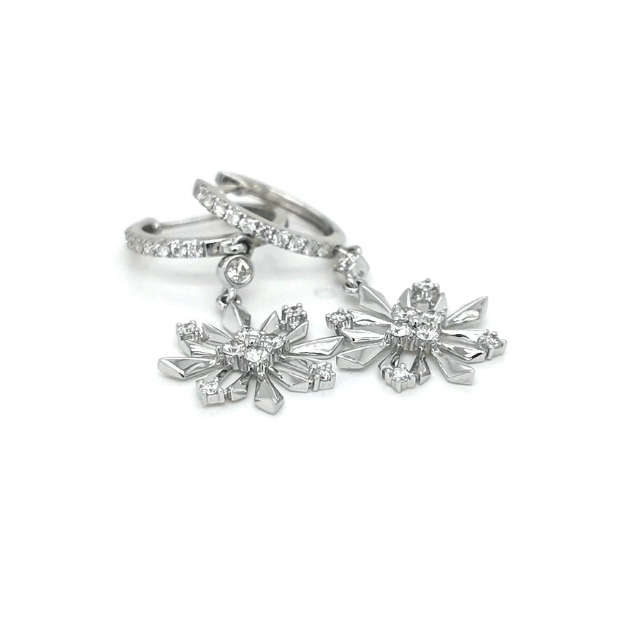 18ct White gold diamond snowflake earrings - ForeverJewels Design Studio 8