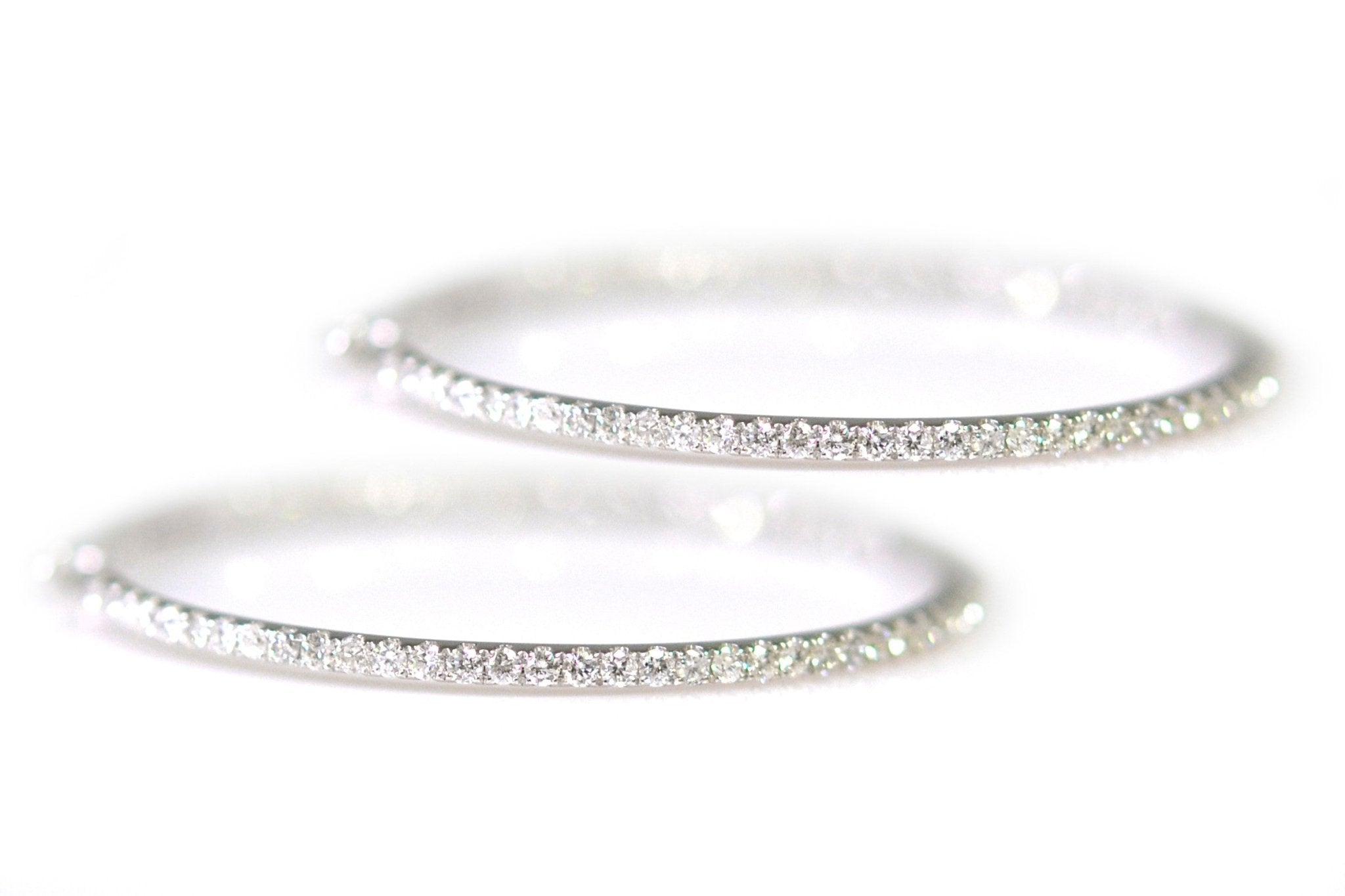 18ct White Gold Hoop Diamond Earrings - ForeverJewels Design Studio 8