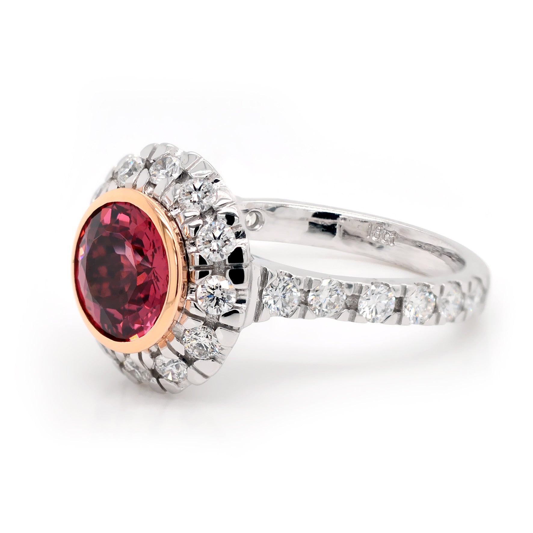 18ct White gold malaya garnet diamond ring - ForeverJewels Design Studio 8