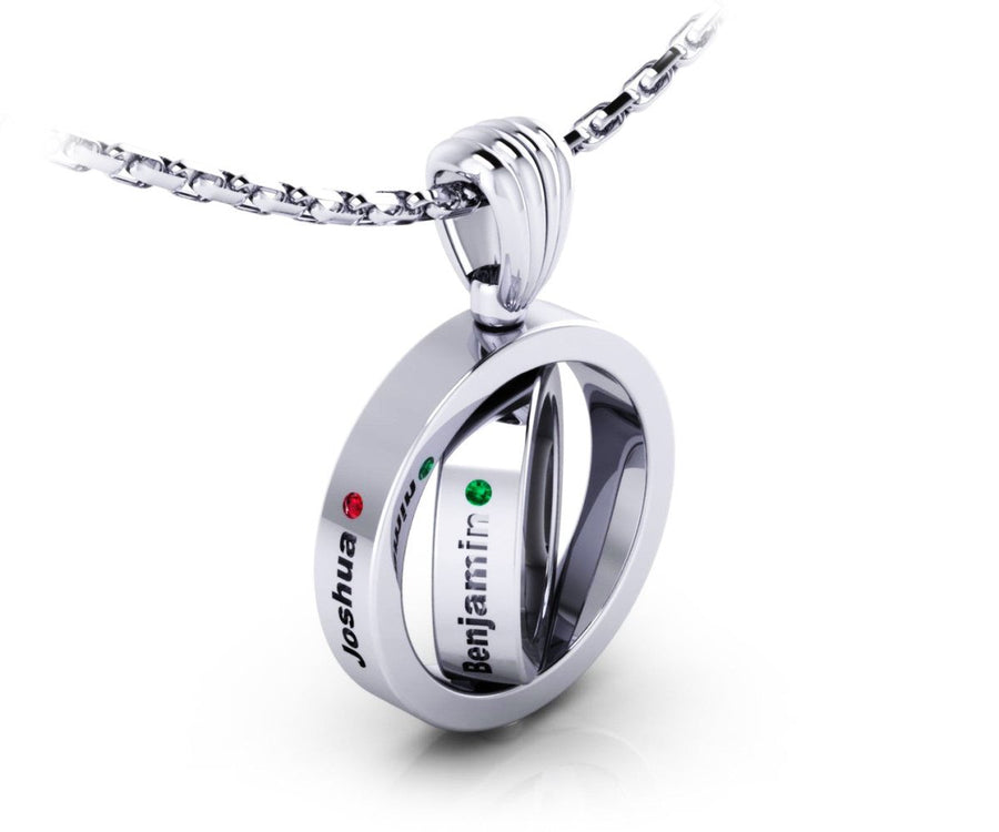 18ct White gold personalised pendant with birth gemstone - ForeverJewels Design Studio 8