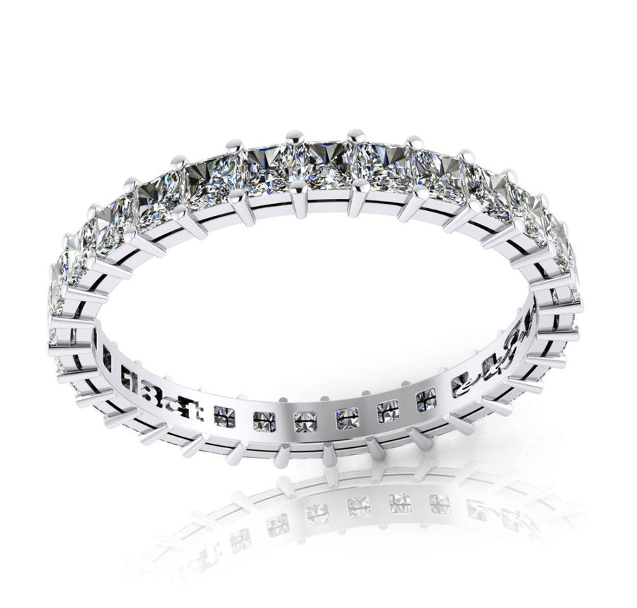 18ct White gold princess cut diamond eternity wedding band - ForeverJewels Design Studio 8