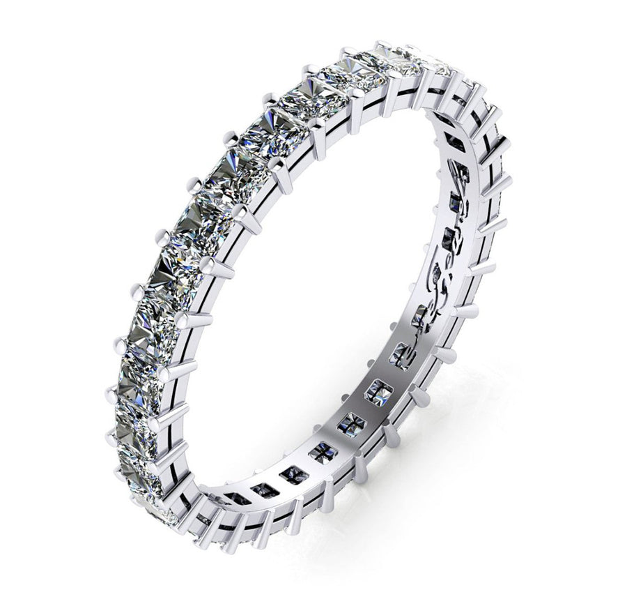 18ct White gold princess cut diamond eternity wedding band - ForeverJewels Design Studio 8