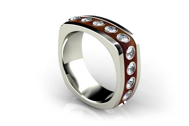 18ct White gold round brilliant bezel set gents ring - ForeverJewels Design Studio 8