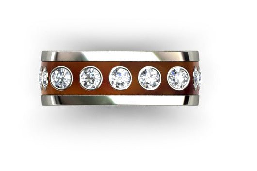 18ct White gold round brilliant bezel set gents ring - ForeverJewels Design Studio 8