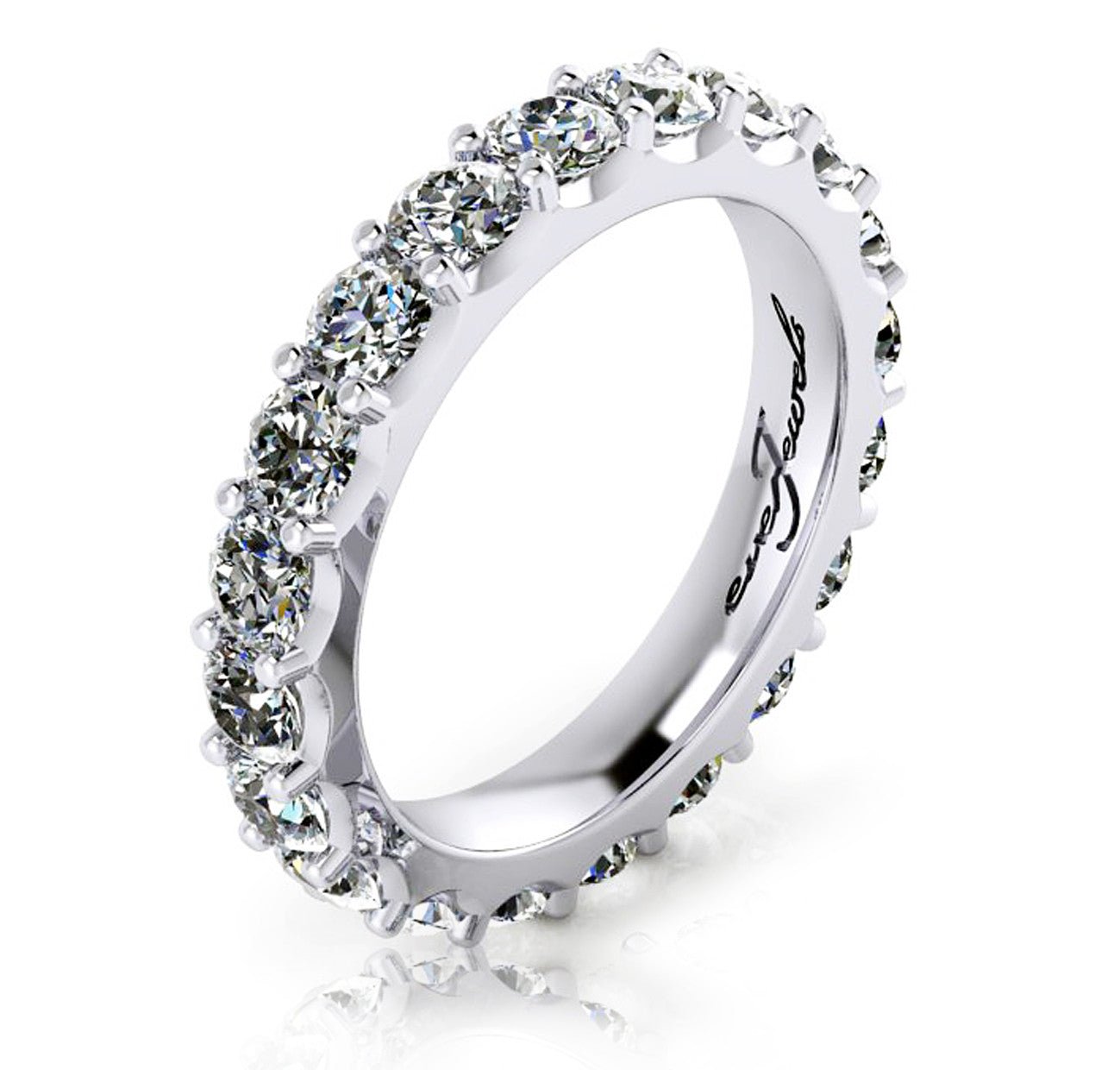 18ct White gold round brilliant diamond eternity wedding band - ForeverJewels Design Studio 8