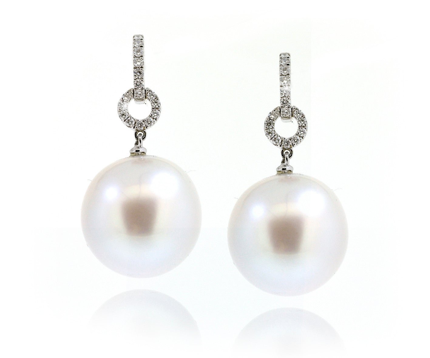 18ct White gold south sea pearl diamond earrings - ForeverJewels Design Studio 8