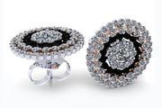 18ct White & Rose Gold Round Brilliant Black and White Diamond Studs - ForeverJewels Design Studio 8