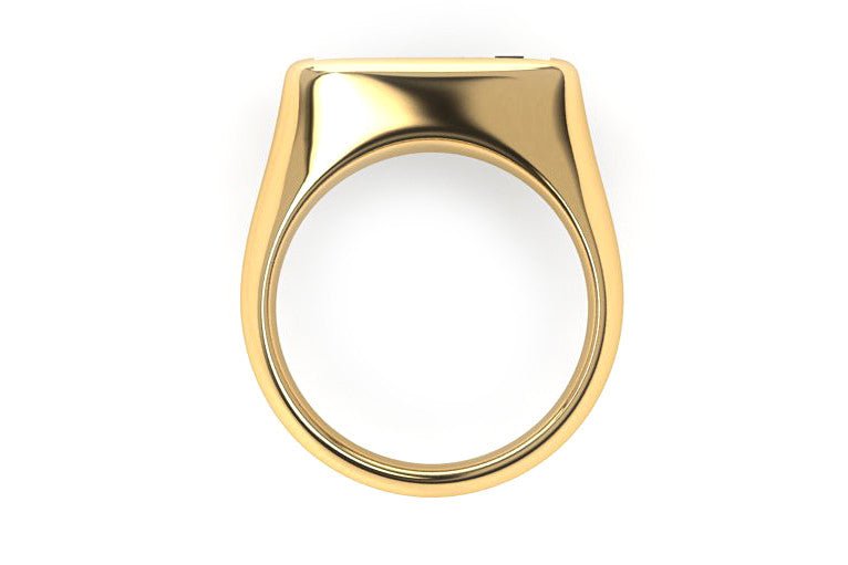 18ct Yellow and rose gold gents signet ring with black diamonds - ForeverJewels Design Studio 8